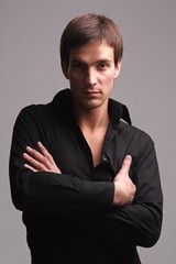 Attractive man in black shirt