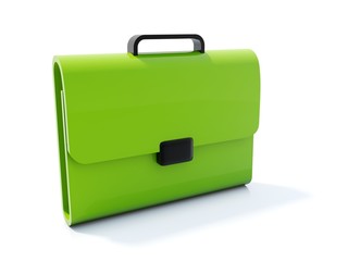 Green bag icon isolated on white