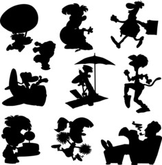 funny illustration vector silhouettes