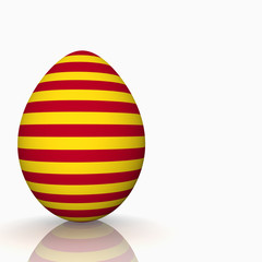 rot gelb gestreiftes 3D Osterei