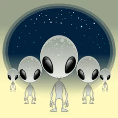 Fotobehang Greys - UFO © ddraw