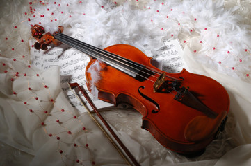 Fototapeta na wymiar Violin and notes