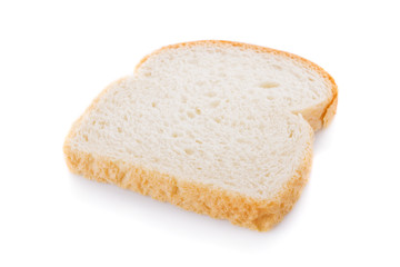 Slice of bread isolated on white background.