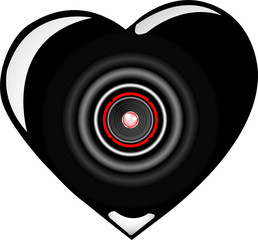 vector black loudspeaker heart