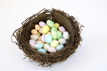 Birds nest of jelly bean eggs.