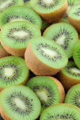 Papier Peint photo Tranches de fruits Tranches de kiwi alimentaire.