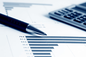 Stock market graphs.