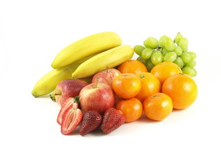 Fruits with strawberries, bananas, apples,oranges.