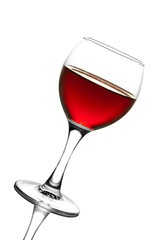 glass of red wine isolated