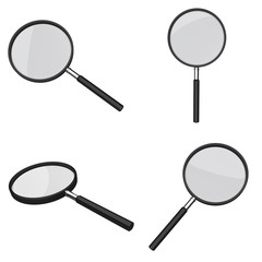 Magnifyng glass pack with clipping path