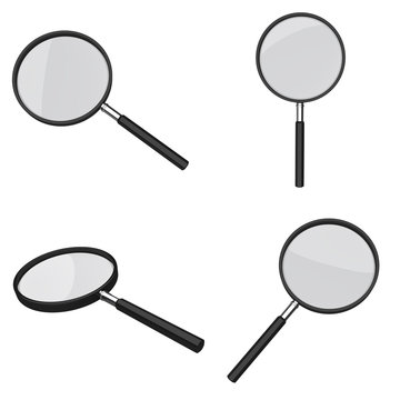 Magnifyng glass pack with clipping path