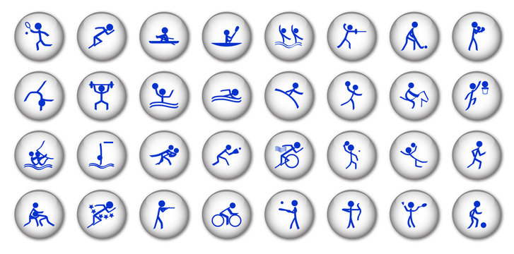 Sports Buttons (x32 - white)