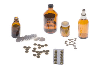 Medical bottle with tablets