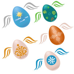 Flying Easter eggs