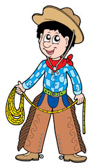 Cartoon-Cowboy mit Lasso