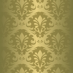 Illustration of a green vintage floral pattern