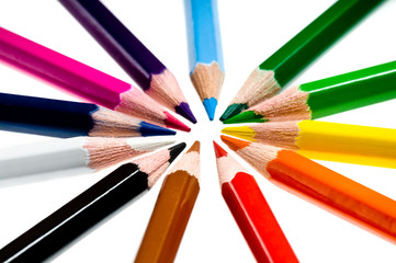 Fototapeta premium Wooden color pencils