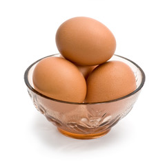 Fresh eggs in bowl