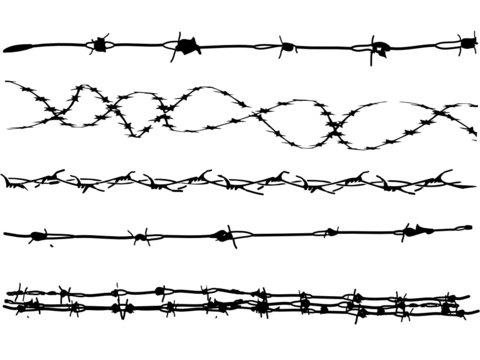 5 Barbed Wire graphic elements