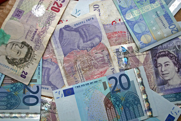 Euros and pounds