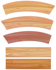 Set of wooden elements, vector