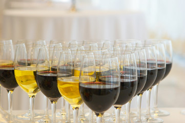 Glasses with wine