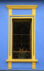 Colonial style window in Bogotá old town, 