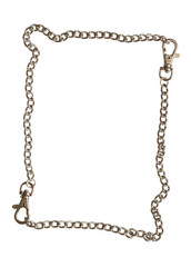 Fototapeta premium Frame made from steel chain isolated on white background