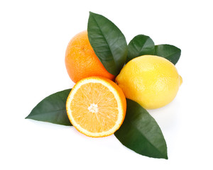 Fruits with green leaves