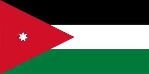 Jordan national flag. Illustration on white background - obrazy, fototapety, plakaty