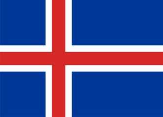 Obraz premium Iceland national flag. Illustration on white background