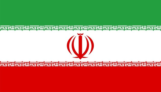 Iran national flag. Illustration on white background