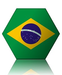 Fototapeta premium bresil drapeau hexagone brazil flag