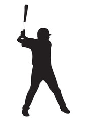 Silhouette of player in basebal