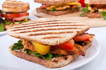 four grilled chicken sandwiches