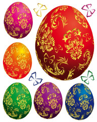 set of easter eggs