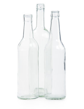 three transparent bottles