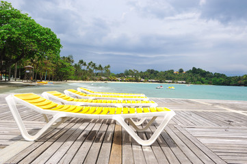 deck chairs on the beach