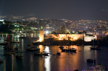 Obraz premium Bodrum Castle at night, Turkey.