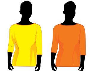 Woman with boat neck shirt