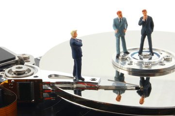business man on HDD
