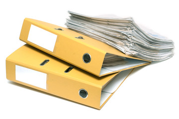 Two folders and pack of documents