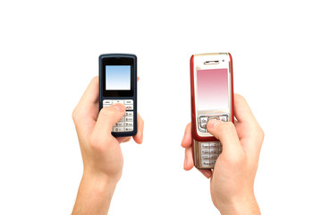 Hand holding cell phone