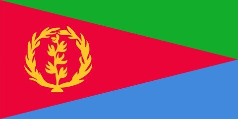 Flag of Eritrea. Illustration over white background