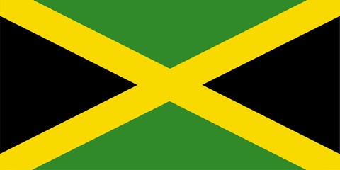 Flag of Jamaica. Illustration over white background