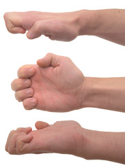 Man's fist isolated on a white background.
