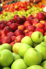 raw apples heap perspective