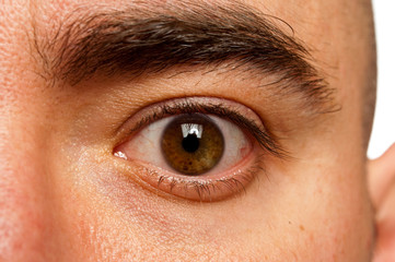 Close up shot of a male eyeball