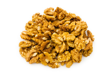 Fresh walnut nuts isolated on the white