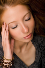 Portrait of beautiful young  brunette woman